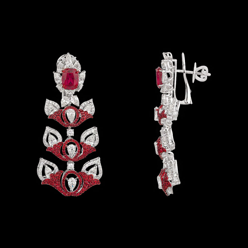 Gemstone Earrings – 14K White Gold | Gharenu GH078NESPJER-0194(R)