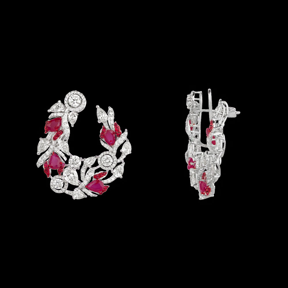 Gemstone Earrings – 14K White Gold | Gharenu GH078NESPJER-0196(R)