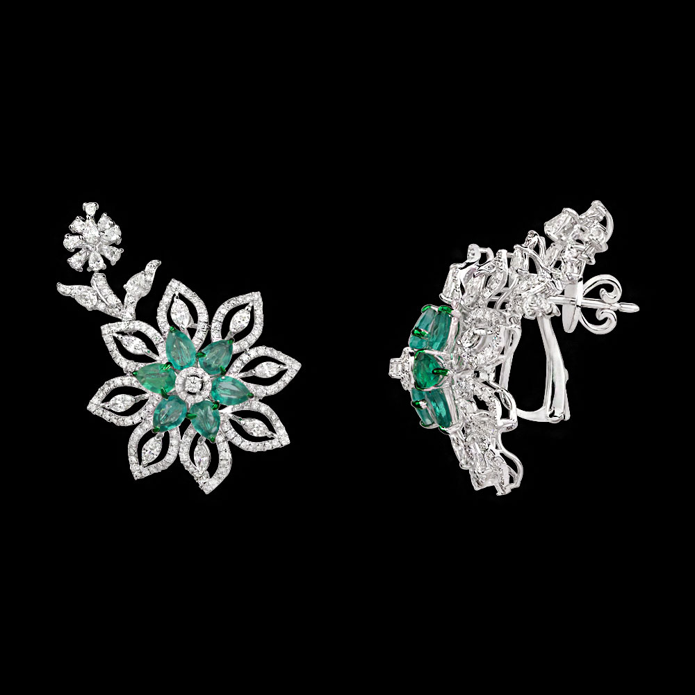 Studs – 14K White Gold | Gharenu GH078NESPJER-0242(E)