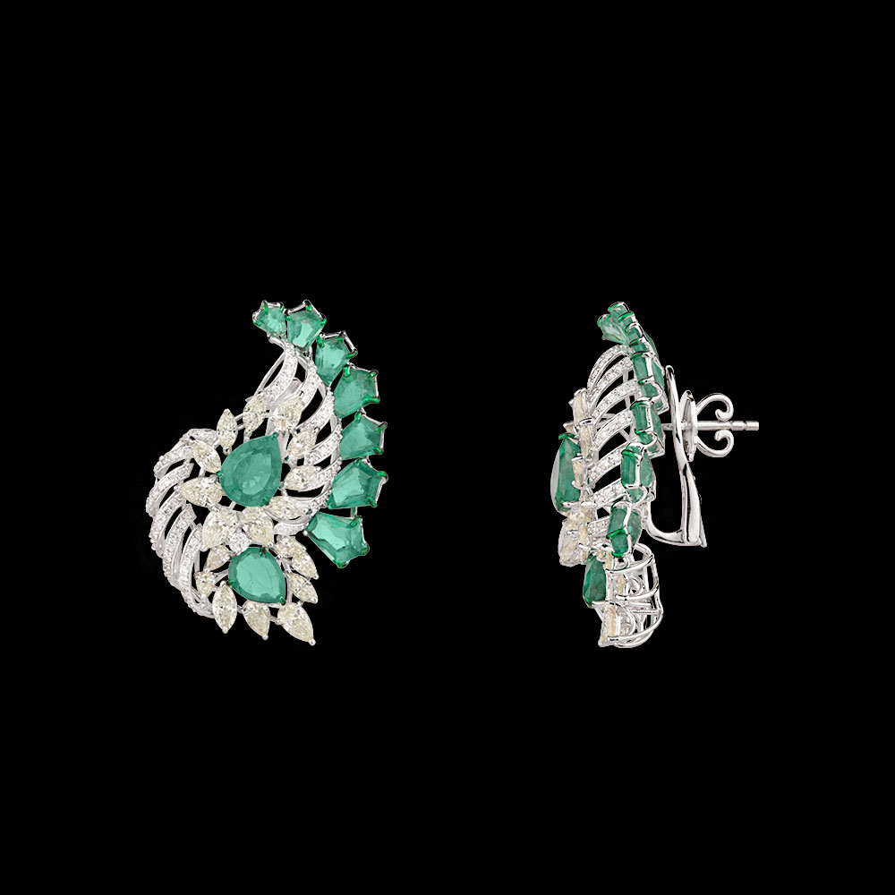 Studs – 14K White Gold | Gharenu GH078NESPJER-0272(E)