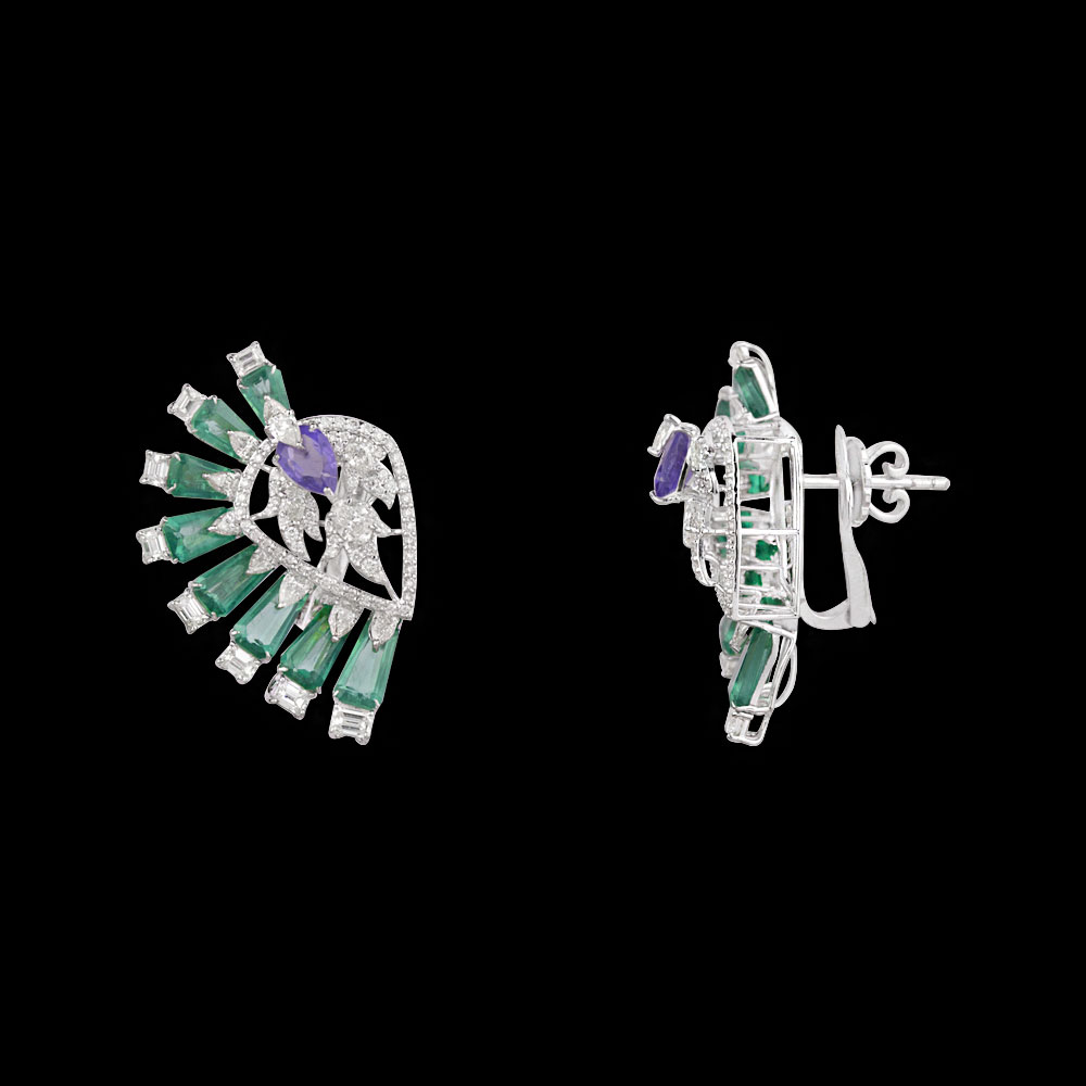 Studs – 14K White Gold | Gharenu GH078NESPJER-0287(B-E)