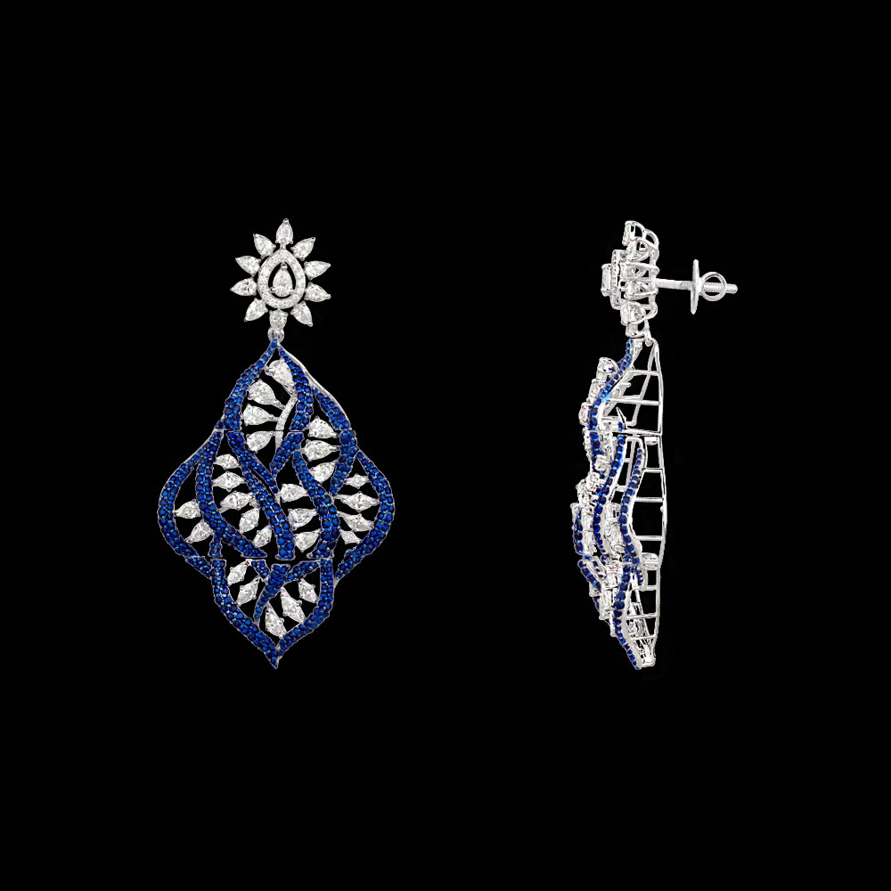 Gemstone Earrings – 18K White Gold | Gharenu GH080NESSDMER1466(B)