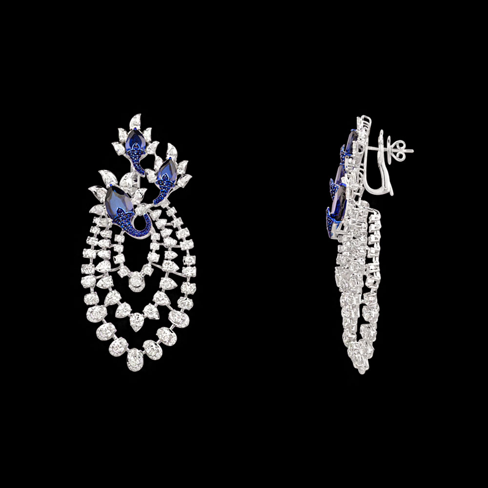 Gemstone Earrings – 18K White Gold | Gharenu GH081NEER0284(B)