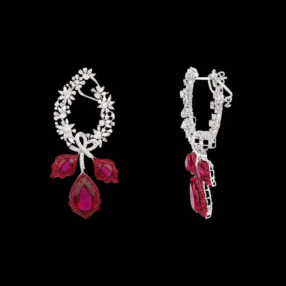Gemstone Earrings – 18K White Gold | Gharenu GH081NEER0299(R)