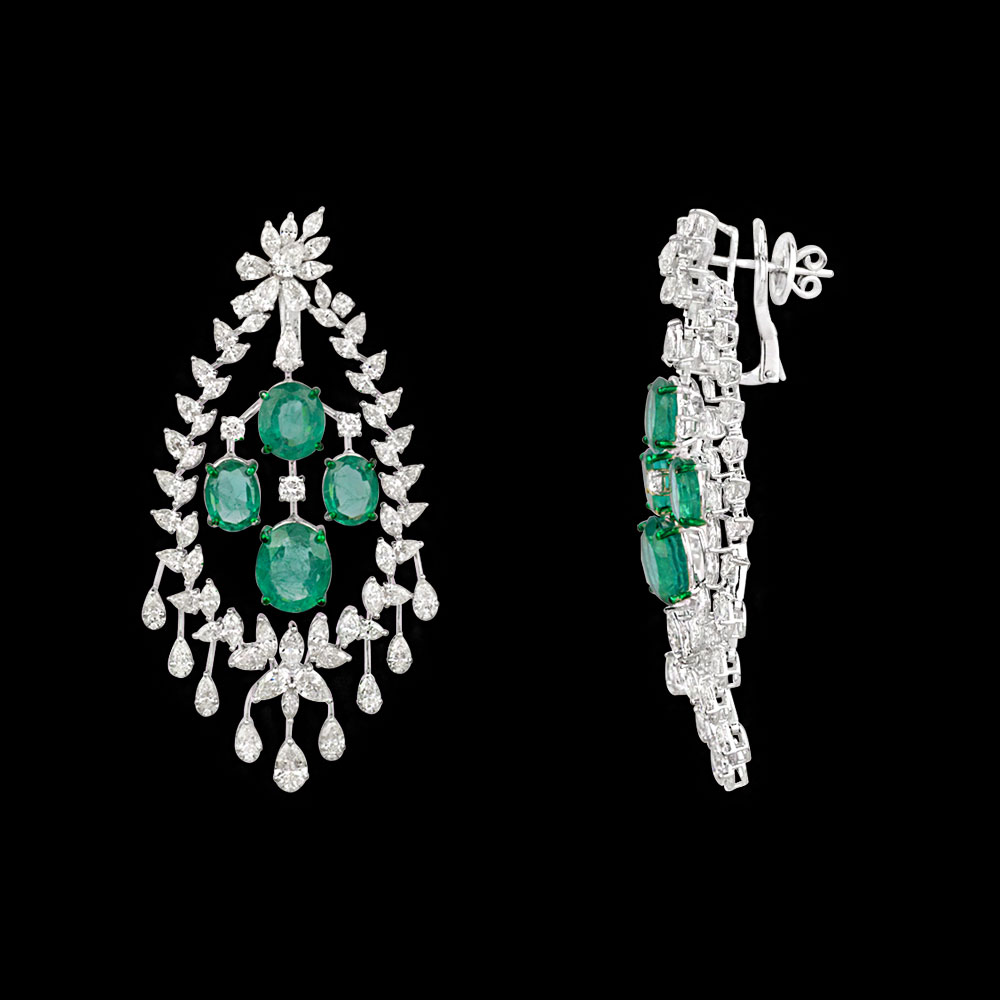 Gemstone Earrings – 18K White Gold | Gharenu GH081NEER0315(E)