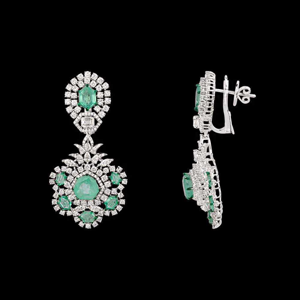 Gemstone Earrings – 18K White Gold | Gharenu GH081NEER0316(E)