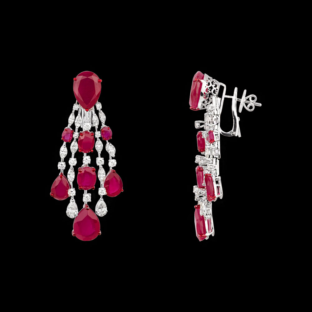 Gemstone Earrings – 18K White Gold | Gharenu GH081NEER0322(R)