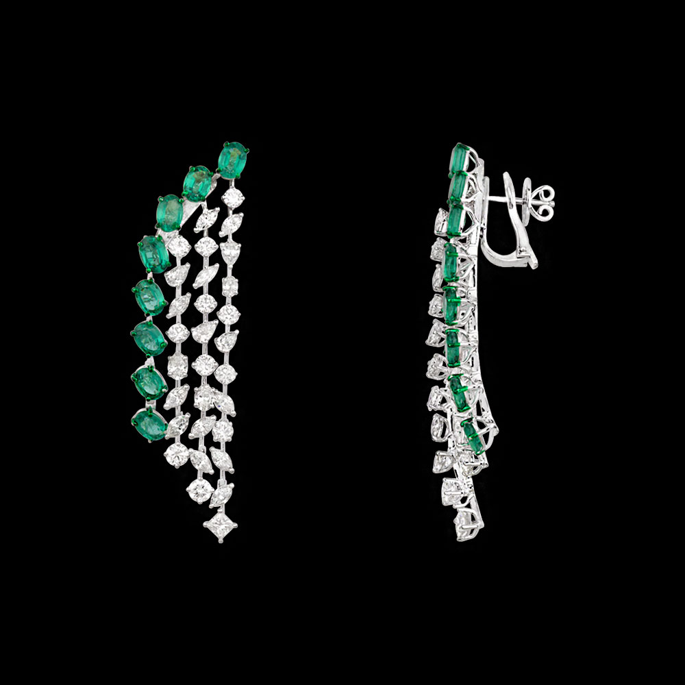 Gemstone Earrings – 18K White Gold | Gharenu GH081NEER0323(E)