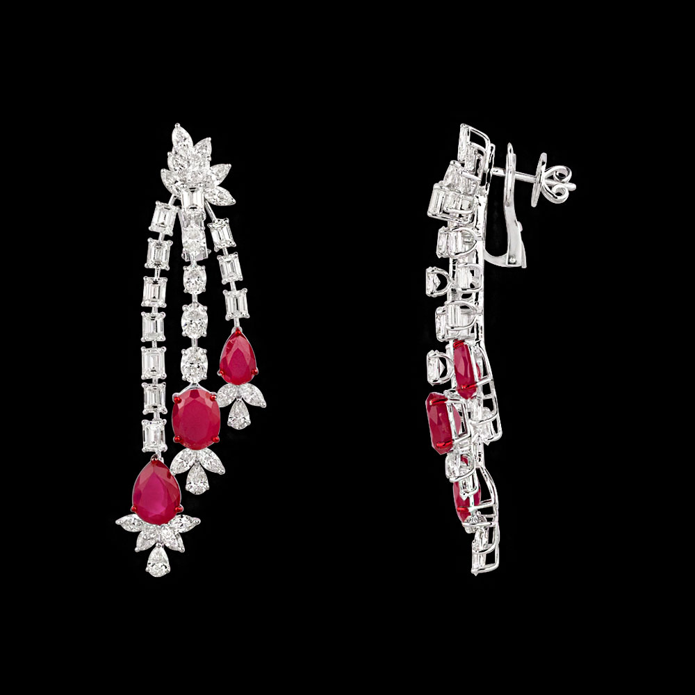 Gemstone Earrings – 18K White Gold | Gharenu GH081NEER0333(R)