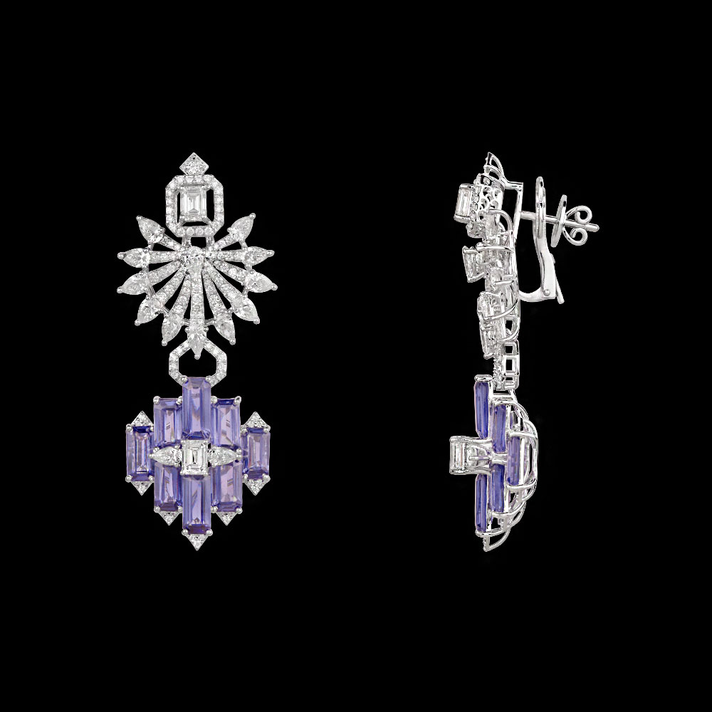 Gemstone Earrings – 18K White Gold | Gharenu GH081NEER0340(B)
