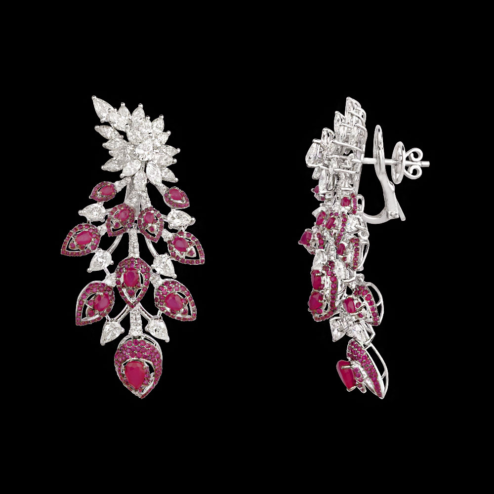 Gemstone Earrings – 14K White Gold | Gharenu GH081NEER0356(R)