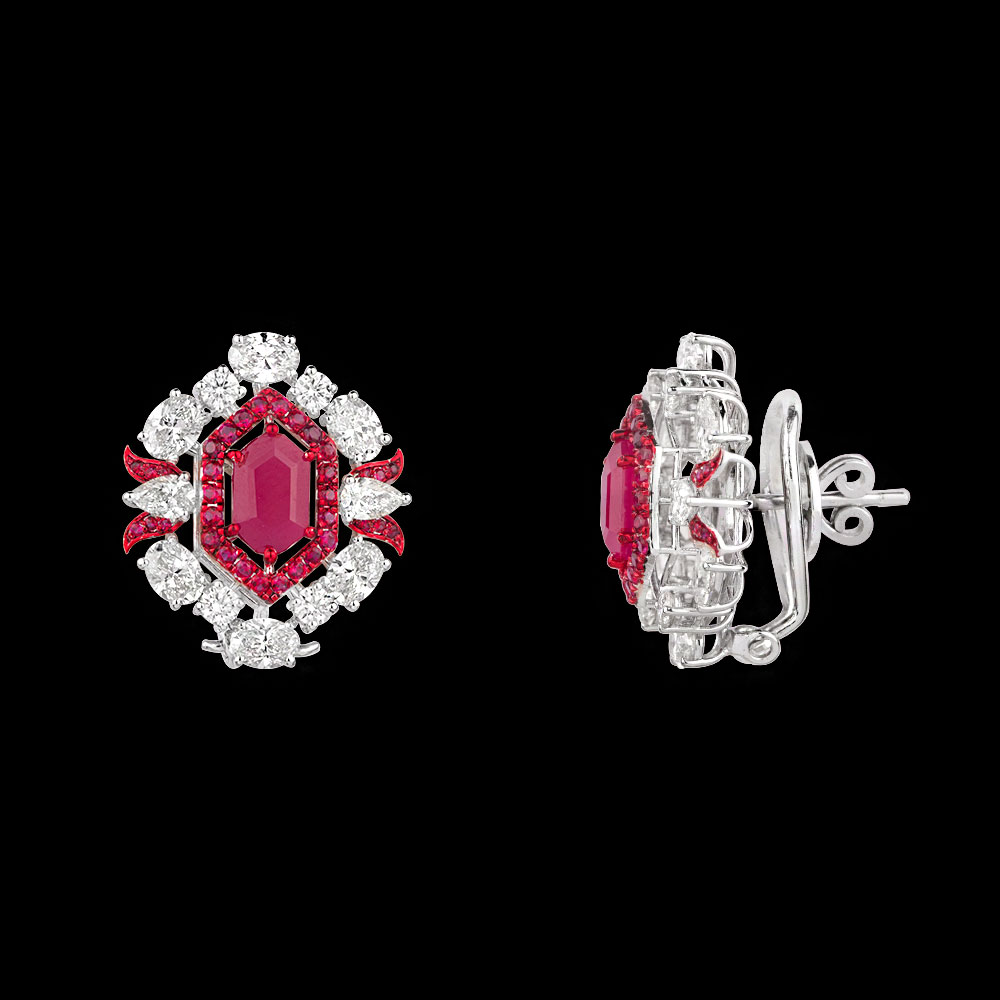 Gemstone Earrings – 18K White Gold | Gharenu GH081NEER0366(R)