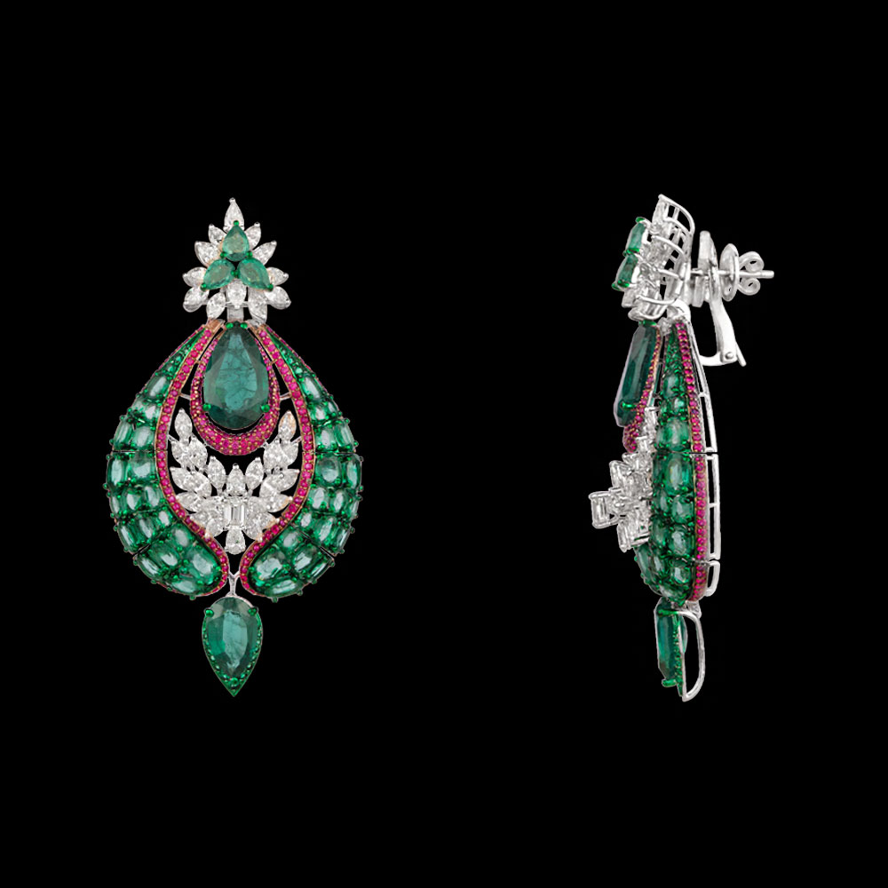 Gemstone Earrings – 14K White Gold | Gharenu GH081NEER0385(E-R)
