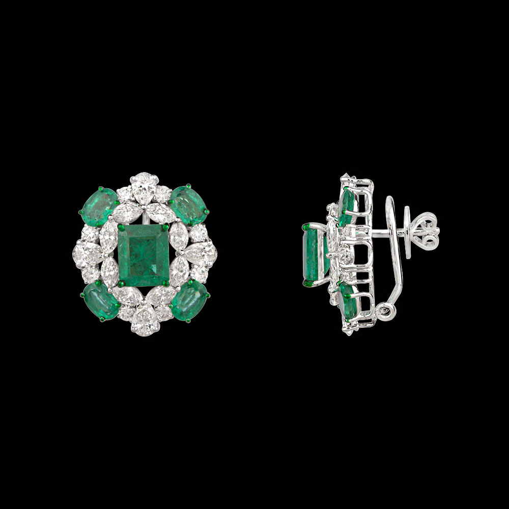Gemstone Earrings – 14K White Gold | Gharenu GH081NEER0401(E)