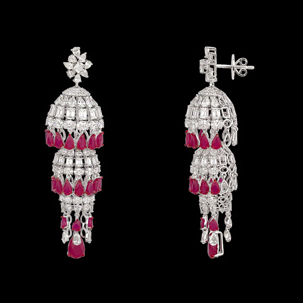 Gemstone Earrings – 14K White Gold | Gharenu GH081NEER0426(R)