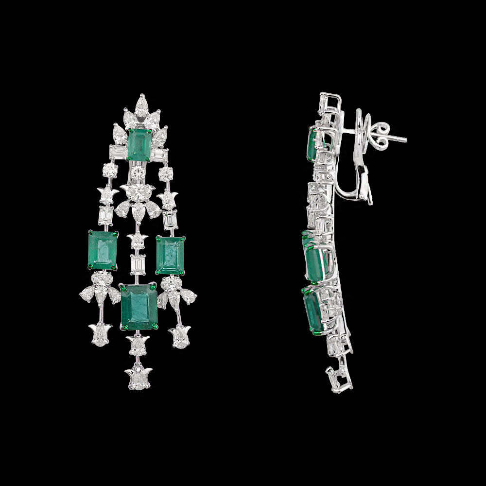 Gemstone Earrings – 14K White Gold | Gharenu GH081NEER0430(E)