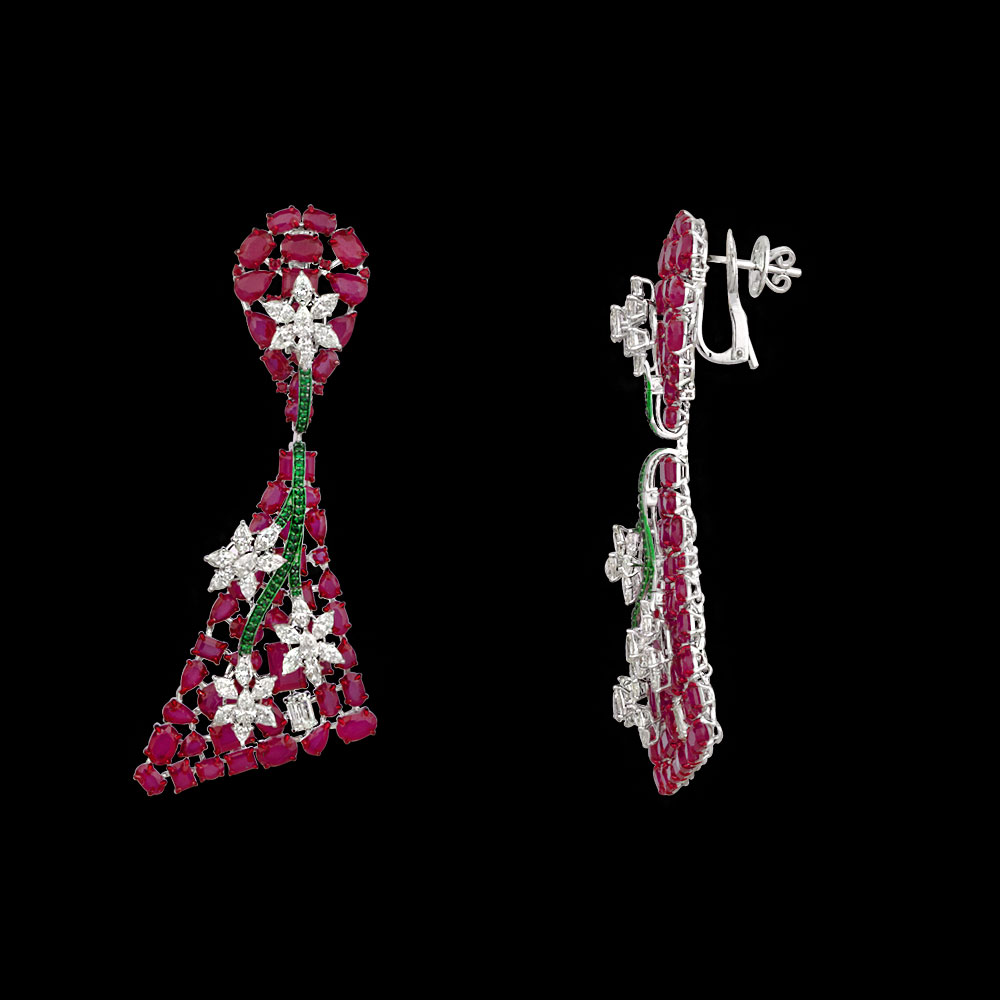 Gemstone Earrings – 14K White Gold | Gharenu GH081NEER0441(E-R)