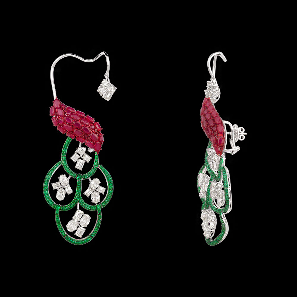 Gemstone Earrings – 14K White Gold | Gharenu GH081NEER0493(E-R)