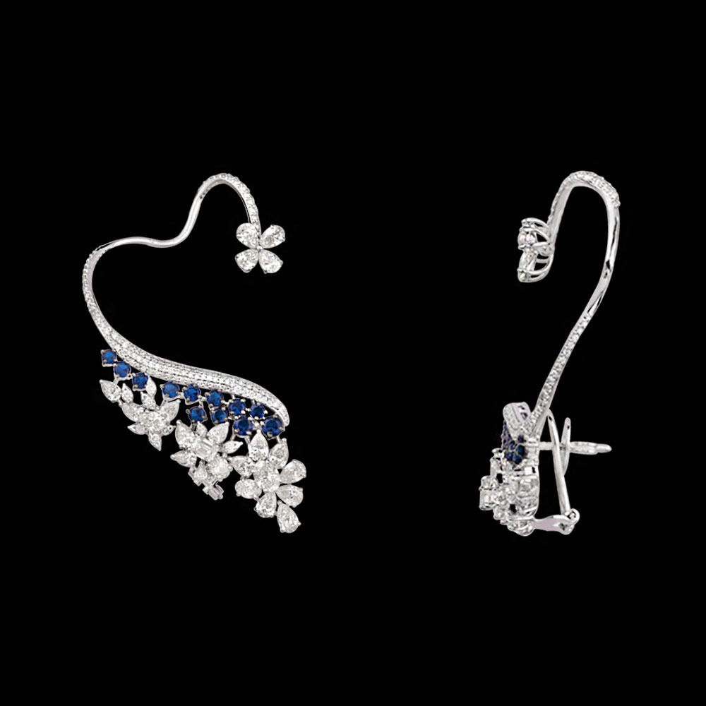 Gemstone Earrings – 14K White Gold | Gharenu GH081NEER0533(B)