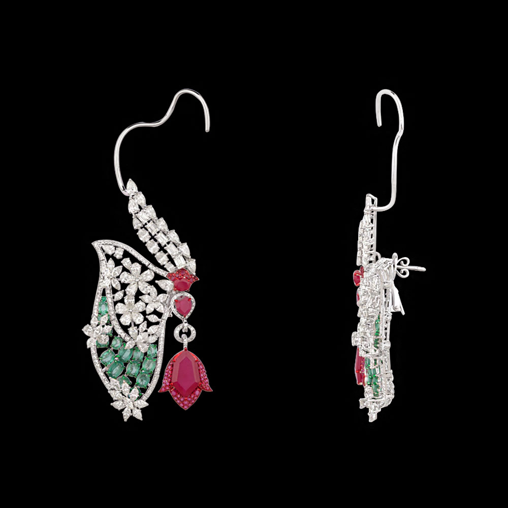 Gemstone Earrings – 18K White Gold | Gharenu GH081NEER0553(E-R)