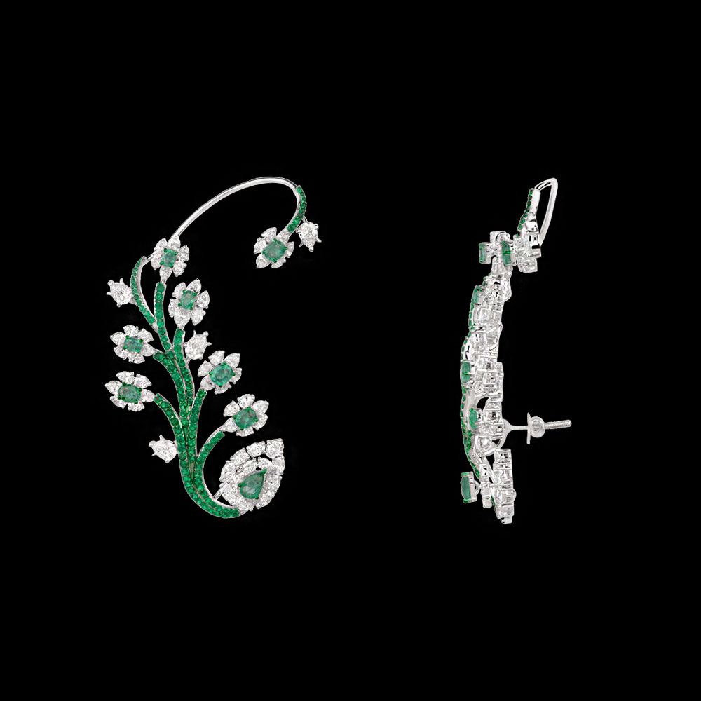 Gemstone Earrings – 14K White Gold | Gharenu GH085ERGMEER003(E)