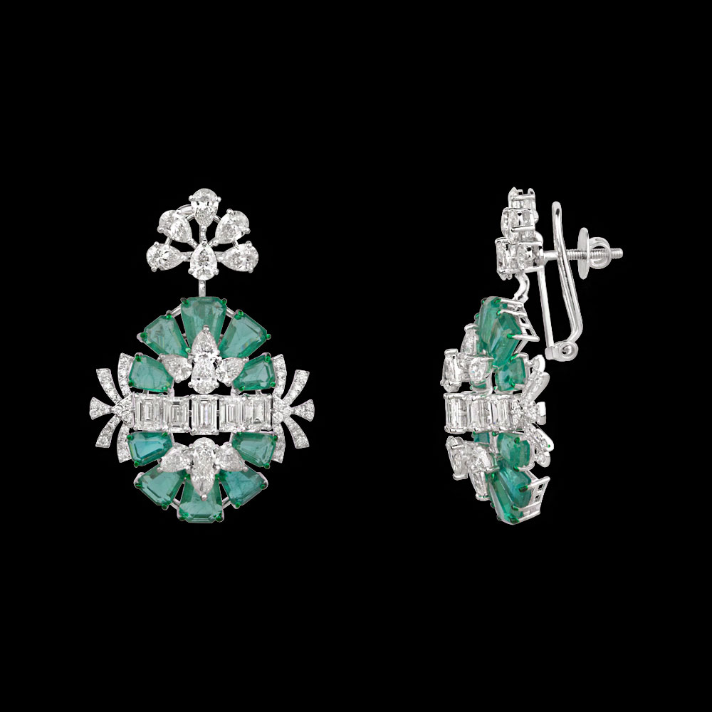 Gemstone Earrings – 18K White Gold | Gharenu GH085NEMENE008(E)