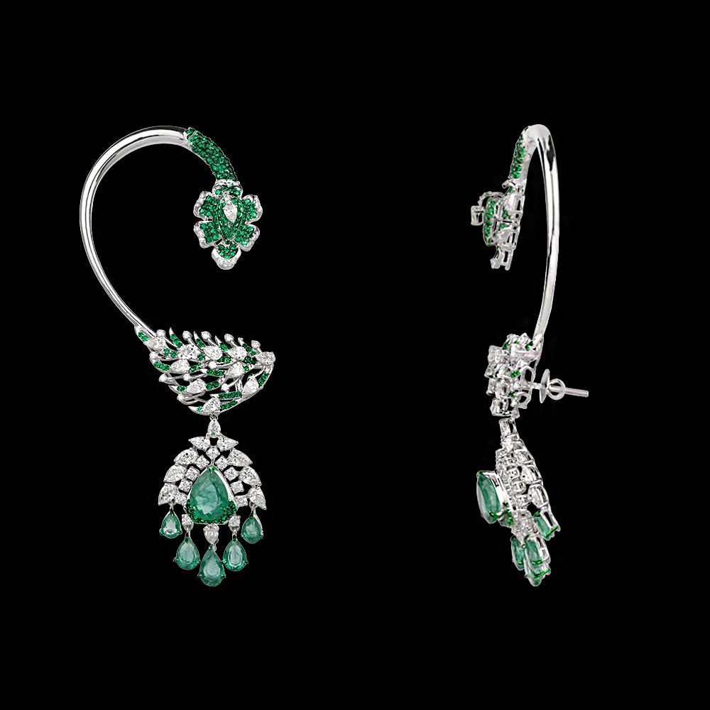Gemstone Earrings – 14K White Gold | Gharenu GH087NEMJNE001(E)