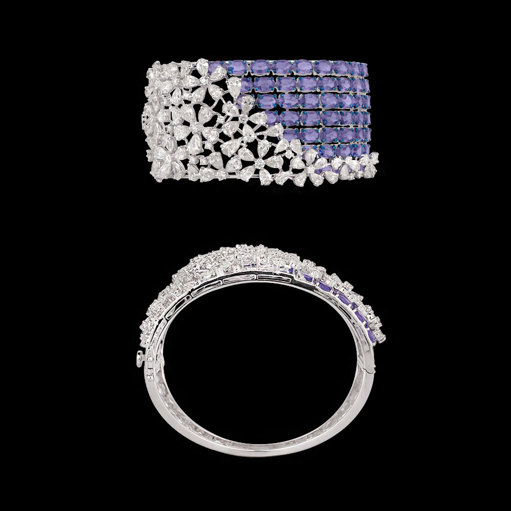 Gemstone Kadas – 14K White Gold | Gharenu GH085DKDMEK3005(AT)