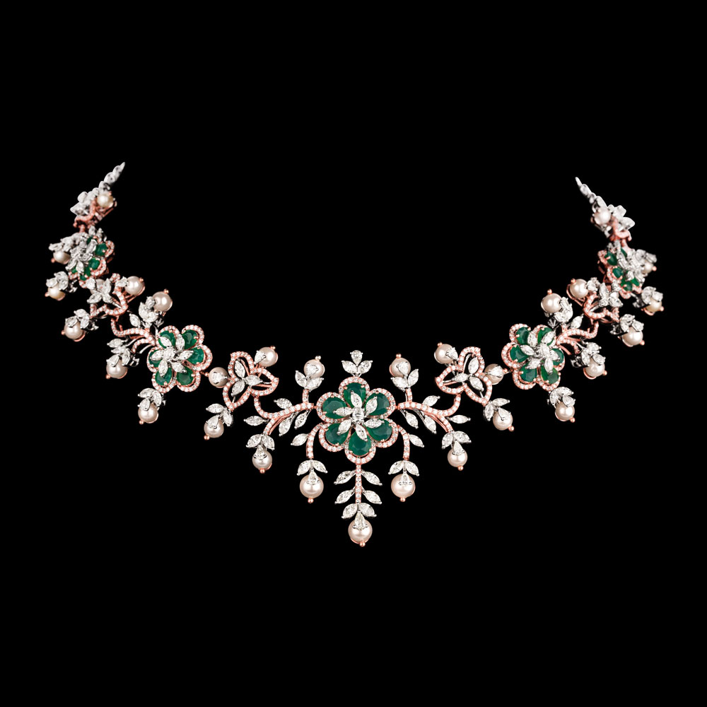 Necklaces – 18K White Gold | Gharenu AYV-AAA-613-N-1_BLK
