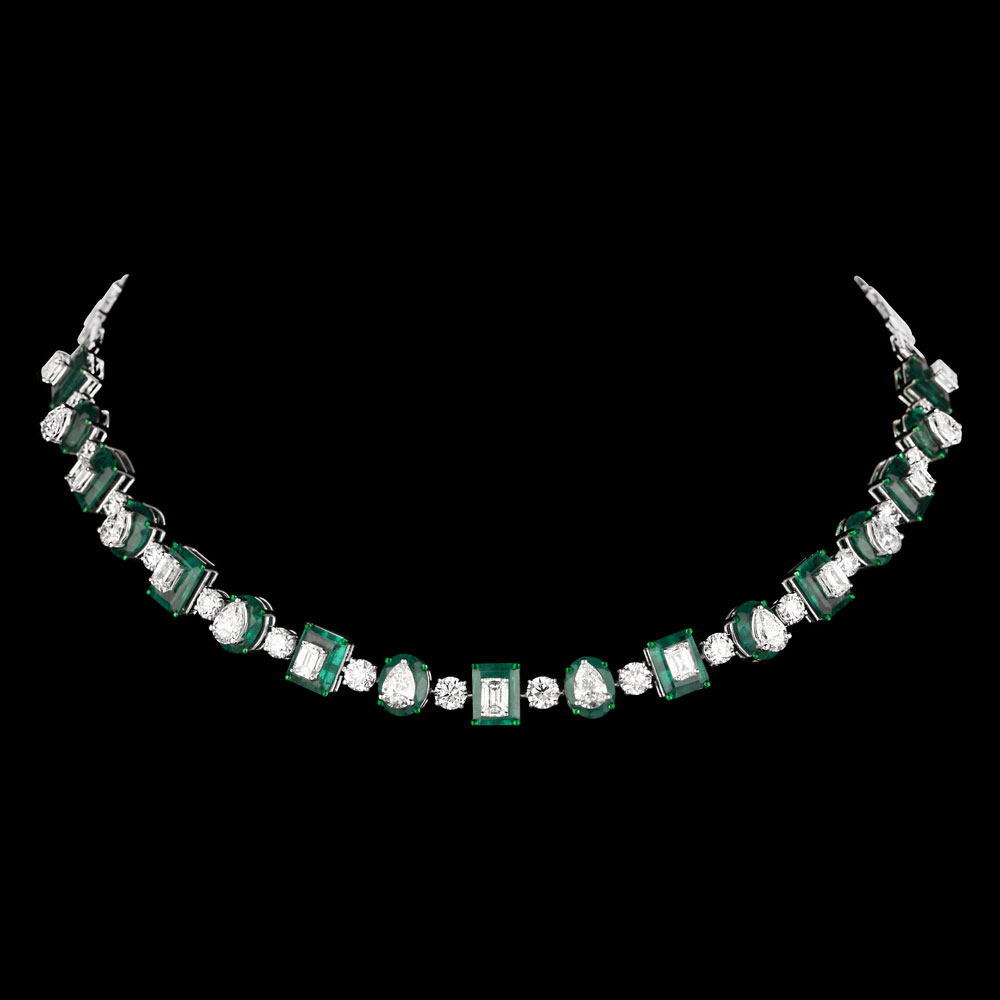 Gemstone Necklaces – 14K White Gold | Gharenu GH004NCKNDP13019(E)