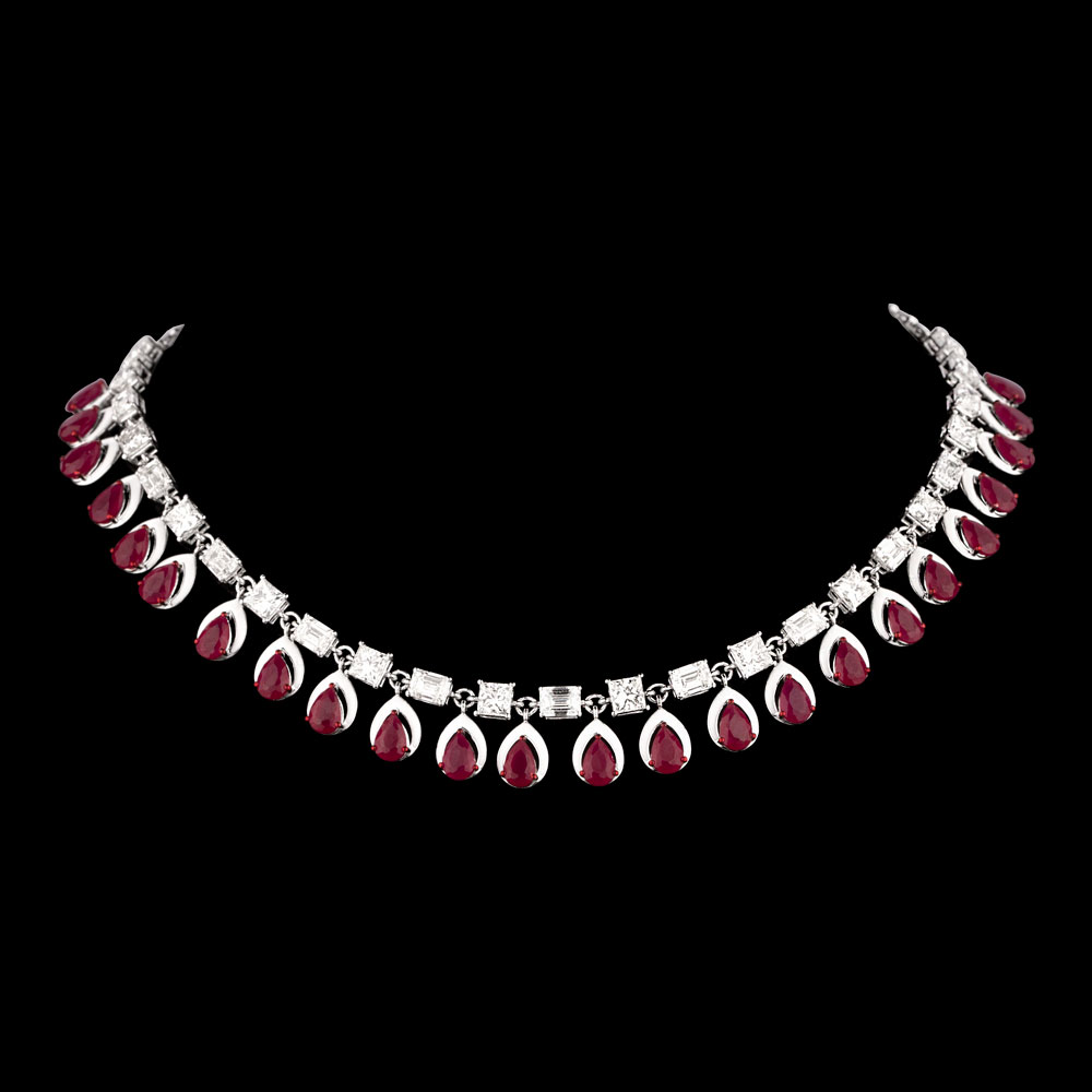 Delicate Necklaces – 14K White Gold | Gharenu GH004NCKNDP13067(R)