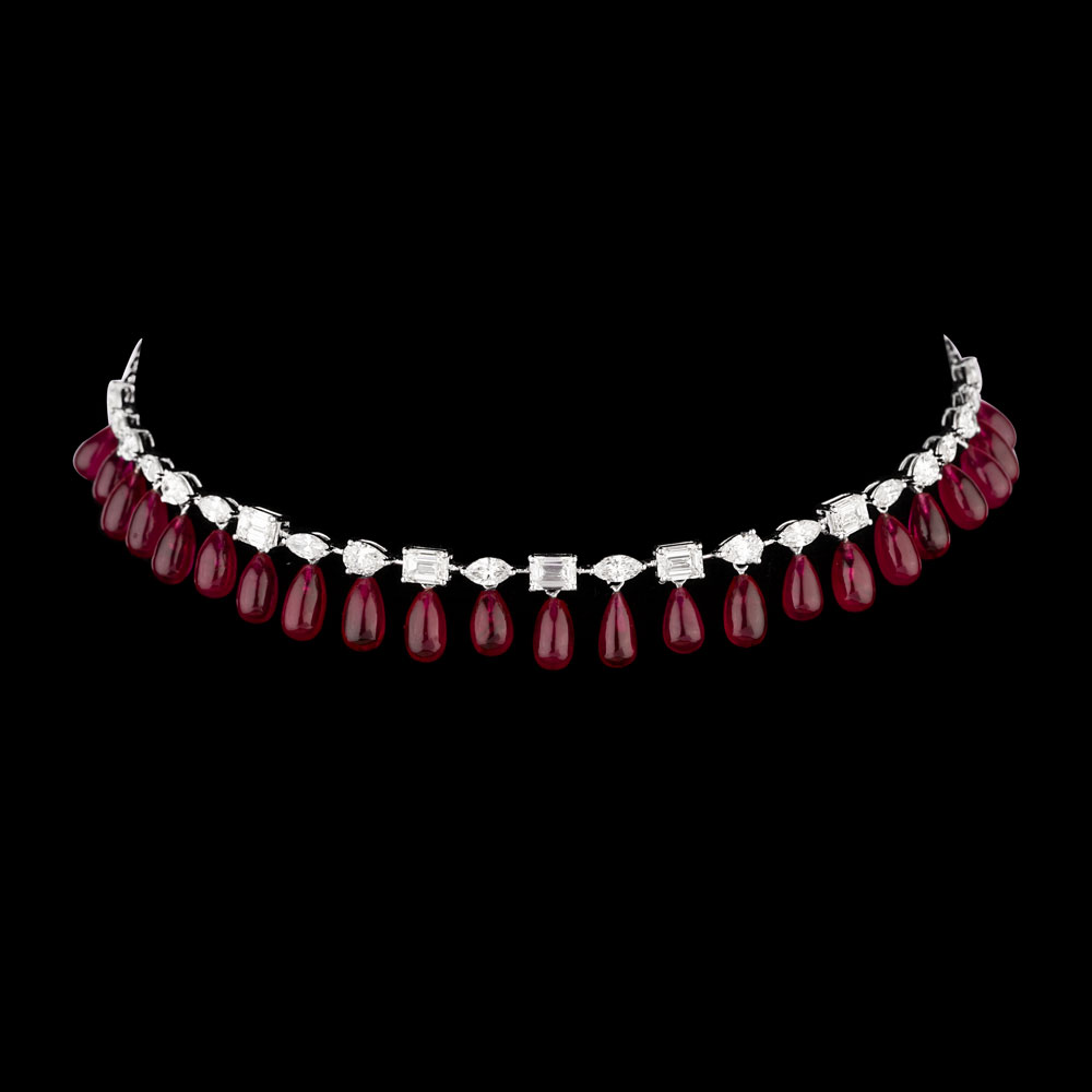 Delicate Necklaces – 14K White Gold | Gharenu GH004NCKNDP13068(R)