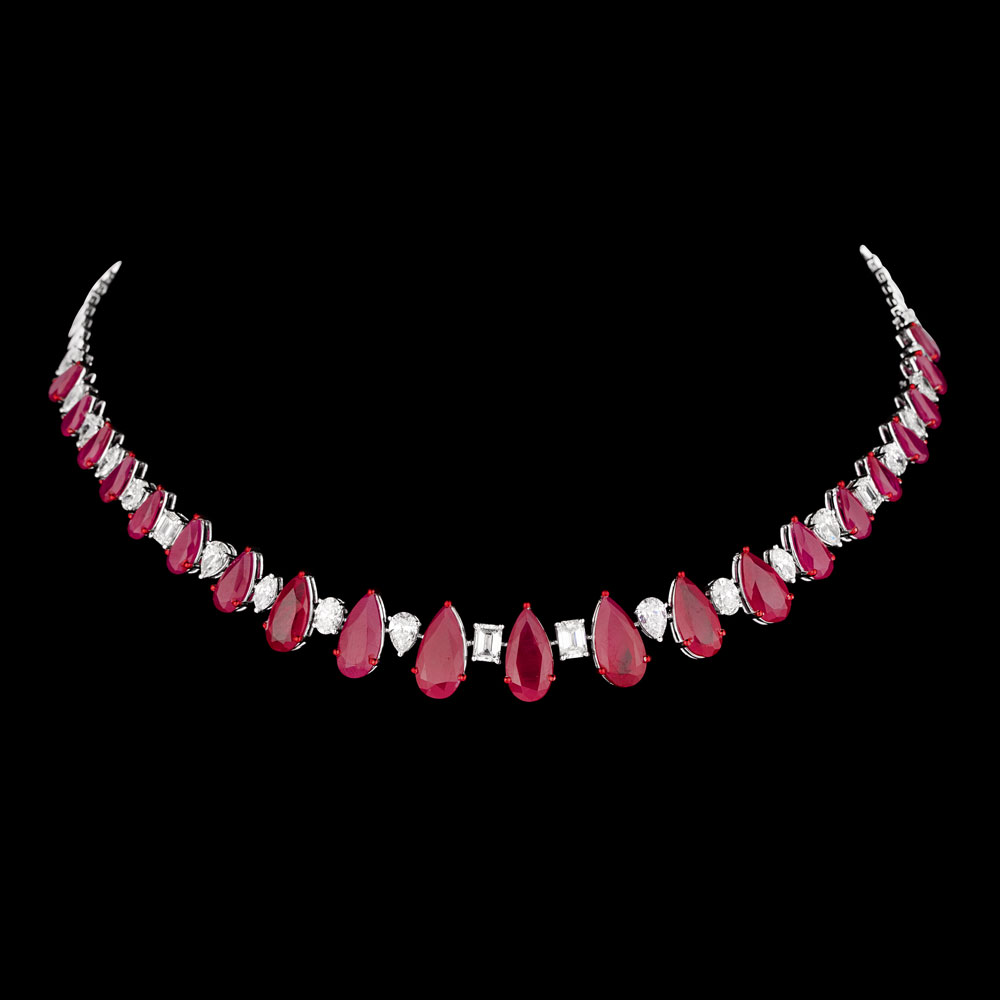 Delicate Necklaces – 14K White Gold | Gharenu GH004NCKNDP13072(R)
