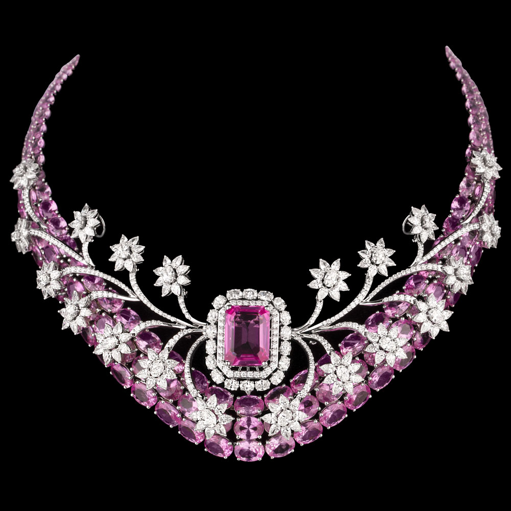 Gemstone Necklaces – 18K White Gold | Gharenu GH004NCKNDPN190082(PK)