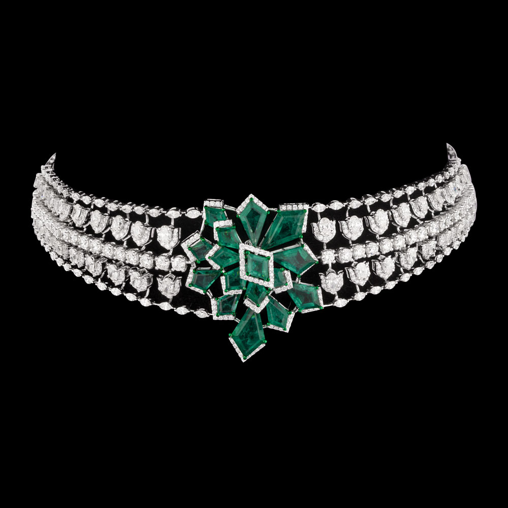 Gemstone Necklaces – 14K White Gold | Gharenu GH004NCKNDPN190088(E)