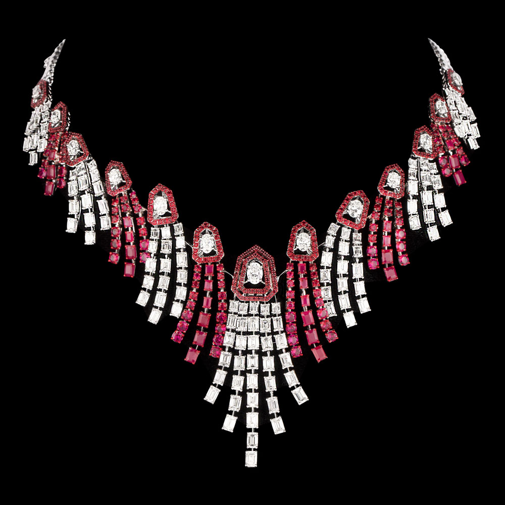 Gemstone Necklaces – 18K White Gold | Gharenu GH062NCKTNL-0617(R)