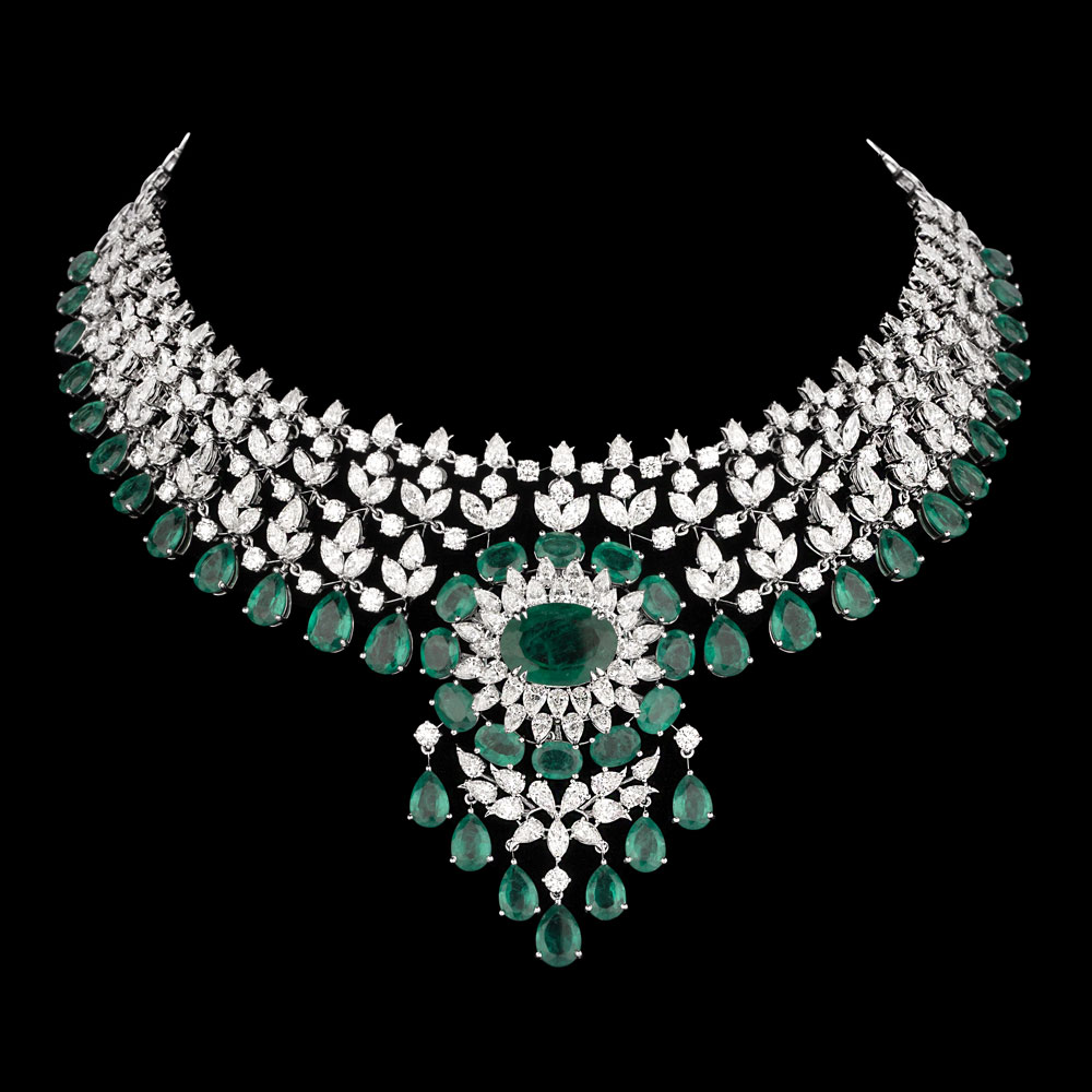 Gemstone Necklaces – 18K White Gold | Gharenu GH062NCKTNL-0634(E)