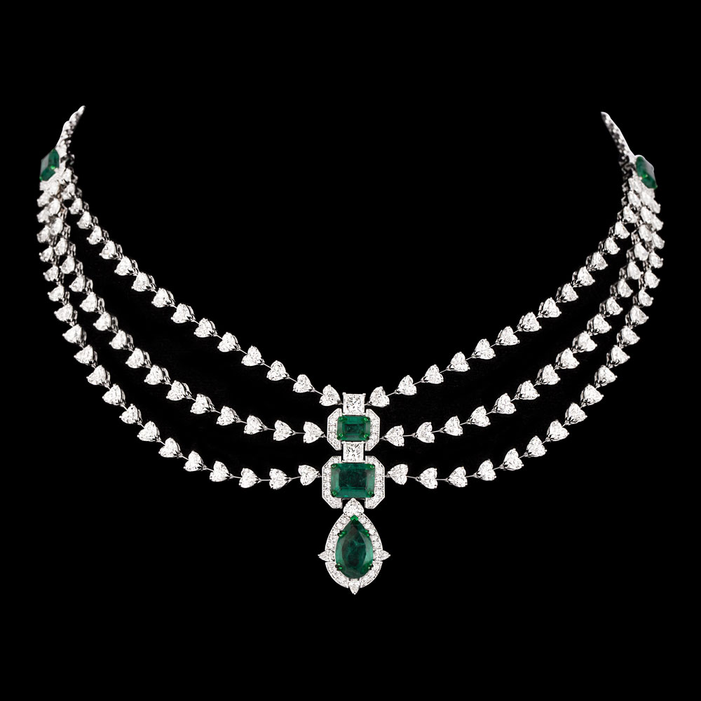 Gemstone Necklaces – 18K White Gold | Gharenu GH062NCKTNL-0640(E)