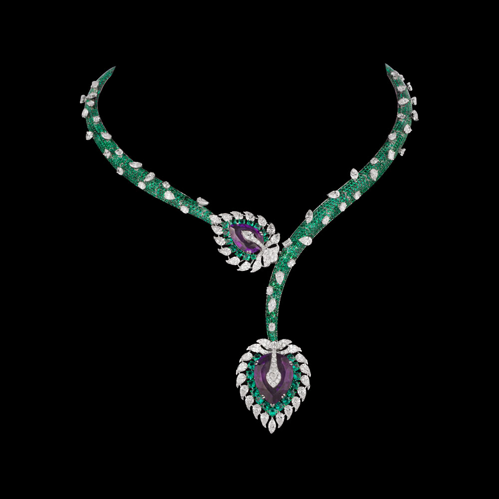 Gemstone Necklaces – 14K White Gold | Gharenu GH062NCKTNL-0849(AT-E)