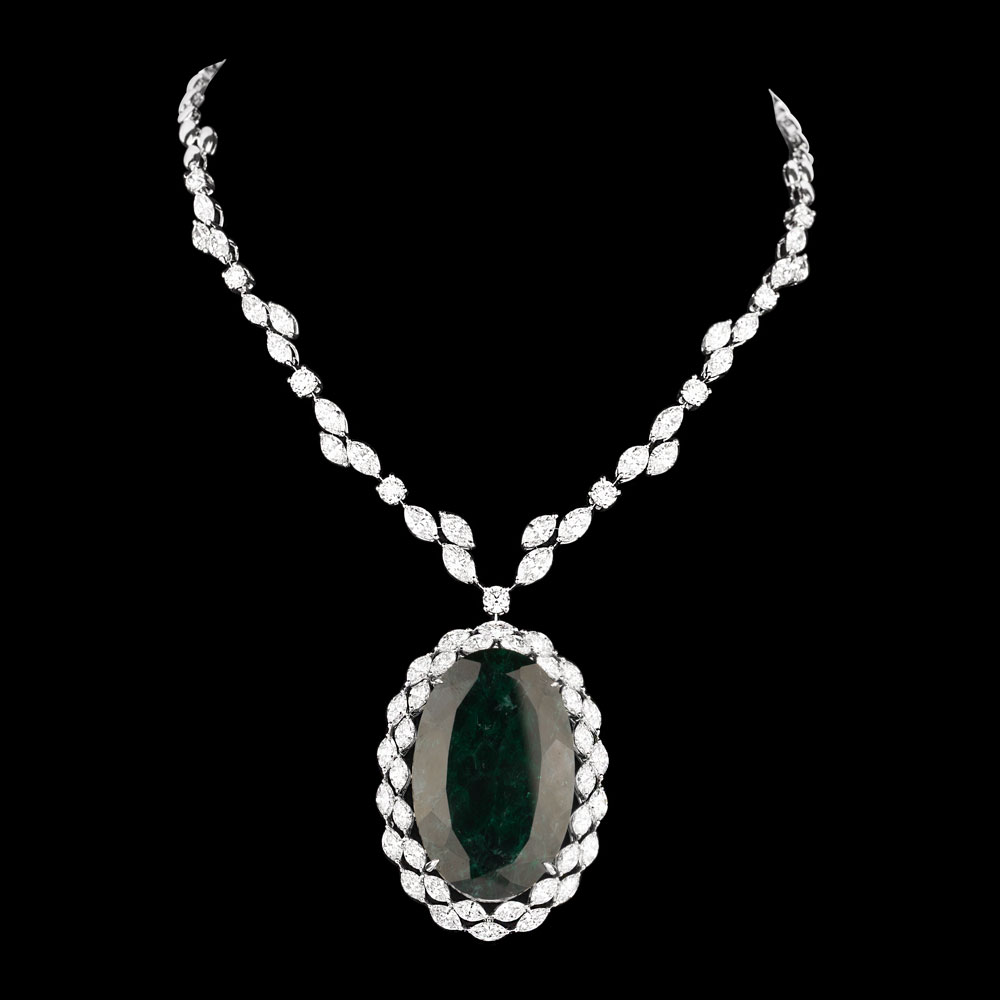 Gemstone Necklaces – 18K White Gold | Gharenu GH063NCKNK0152(E)