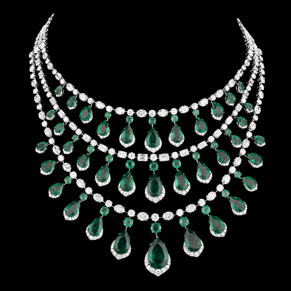 Gemstone Necklaces – 18K White Gold | Gharenu GH073NCKVCADDA-08N(E)