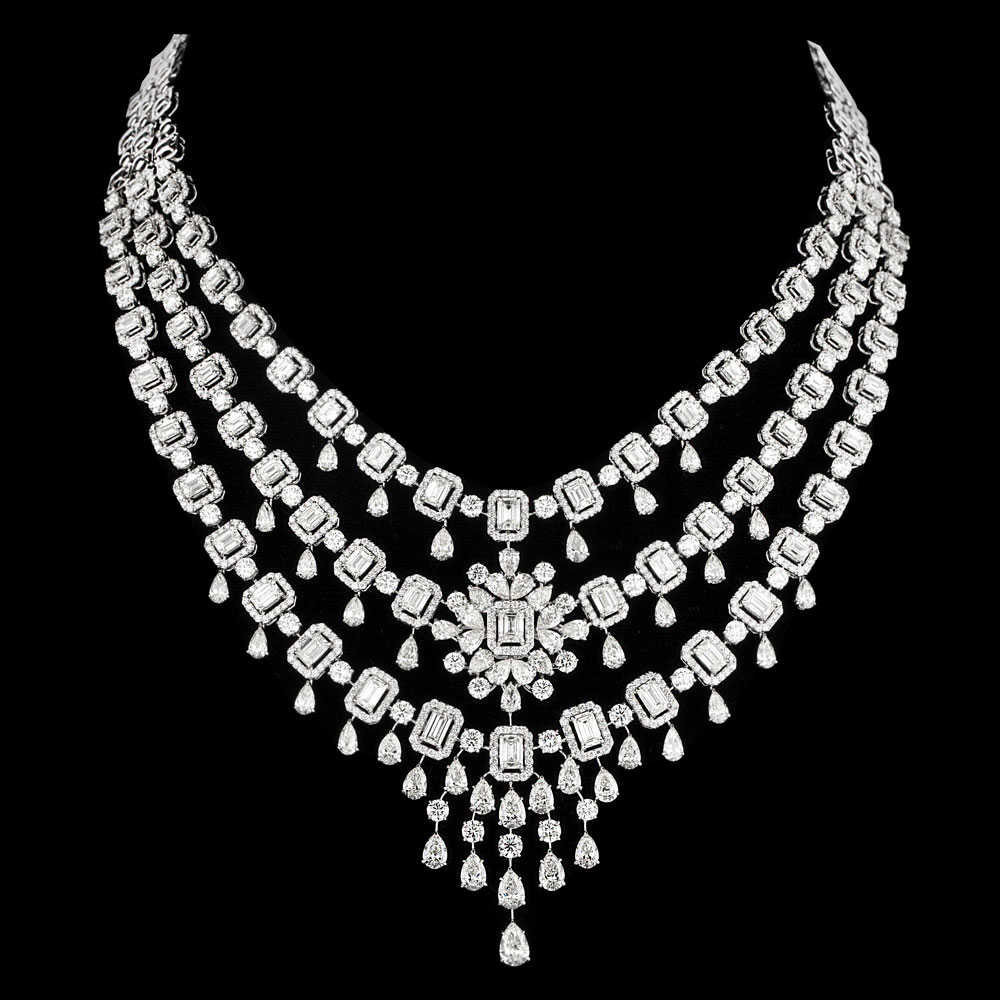 Exclusive Necklaces – 18K White Gold | Gharenu GH073NCKVCADDA-11N