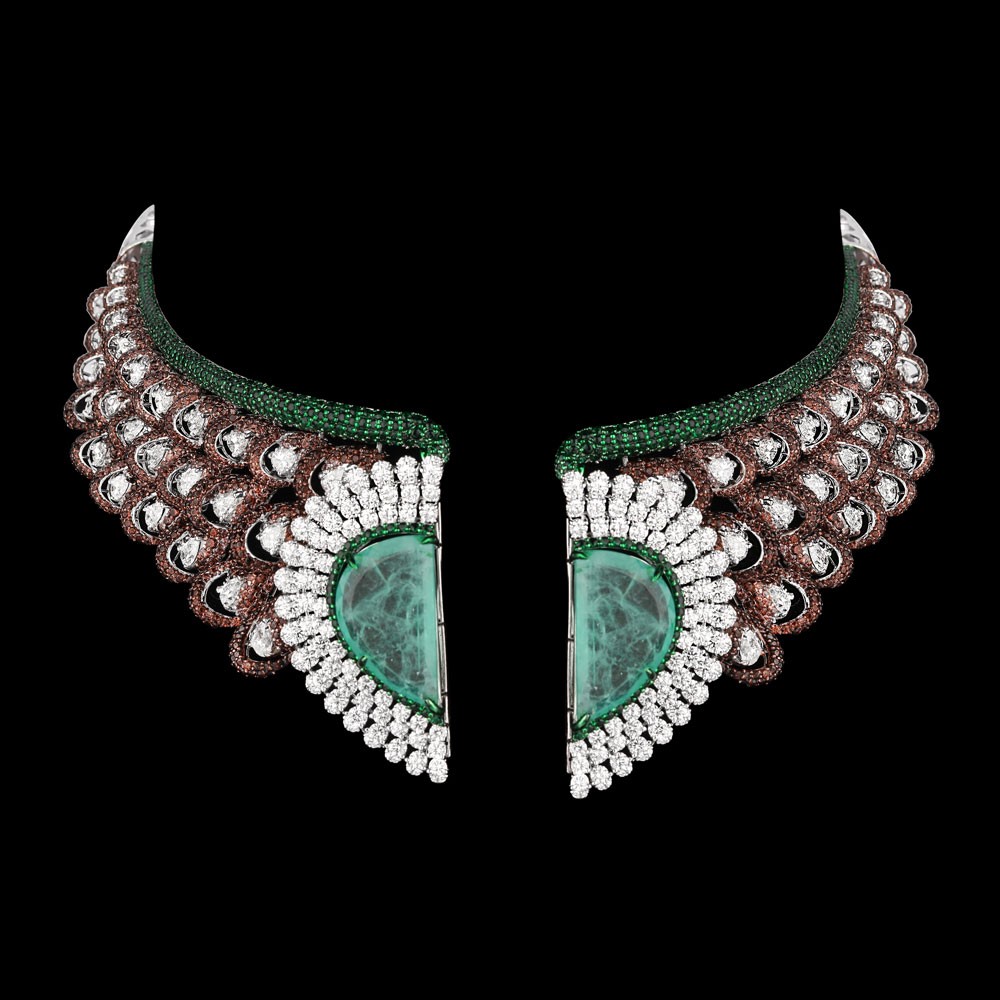 Gemstone Necklaces – 18K White Gold | Gharenu GH078NCKSPJHL-0113(E-C)