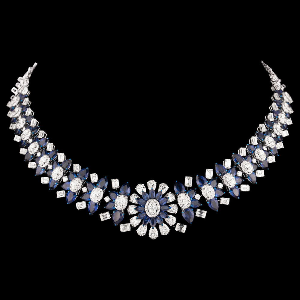 Gemstone Necklaces – 18K White Gold | Gharenu GH078NCKSPJNK-0091(B)