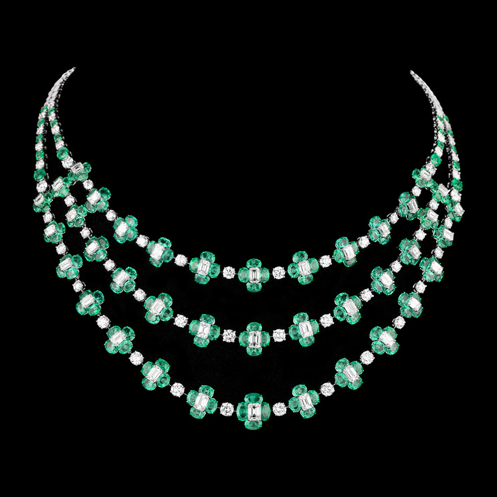 Gemstone Necklaces – 18K White Gold | Gharenu GH078NCKSPJNK-0099(E)