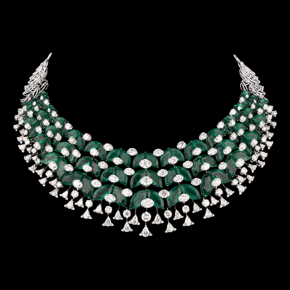 Gemstone Necklaces – 18K White Gold | Gharenu GH078NCKSPJNK-0103(E)