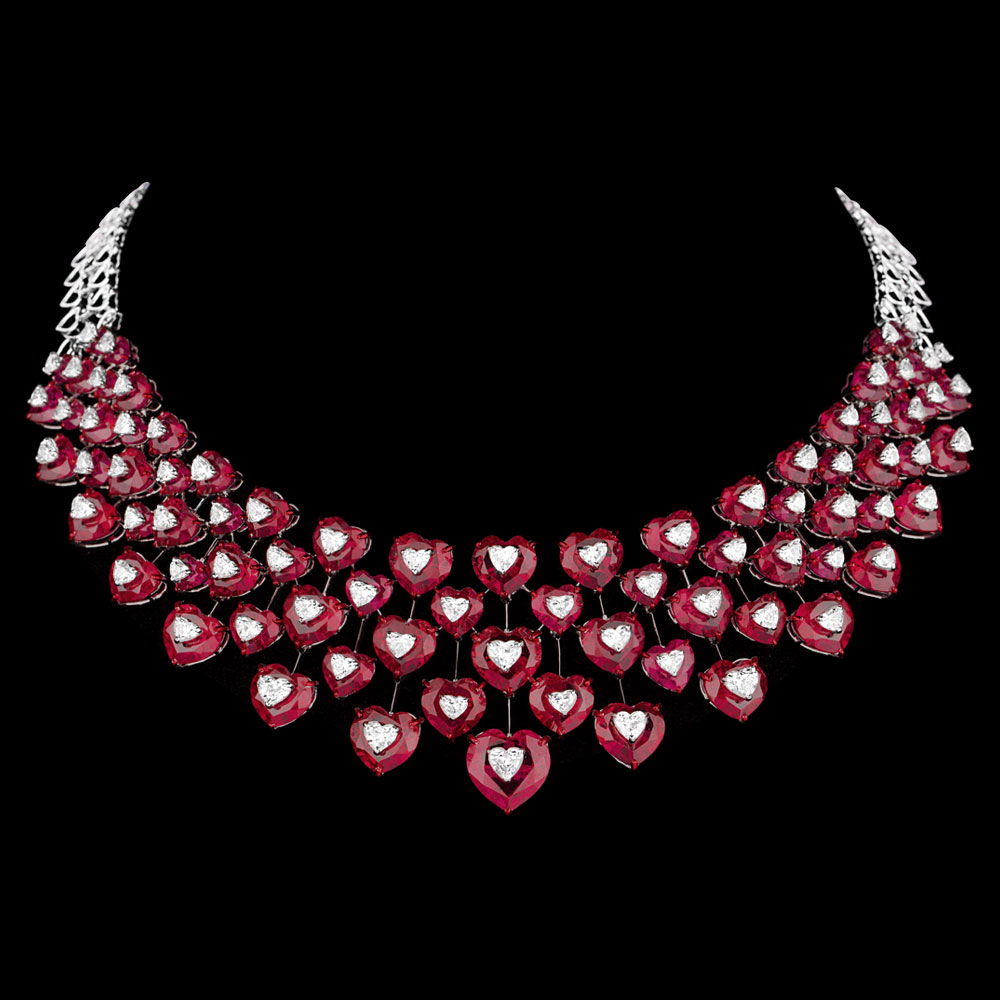 Gemstone Necklaces – 18K White Gold | Gharenu GH078NCKSPJNK-0105(R)