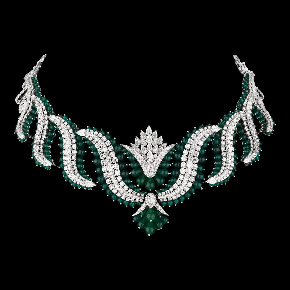 Gemstone Necklaces – 14K White Gold | Gharenu GH078NCKSPJNK-0106(E)
