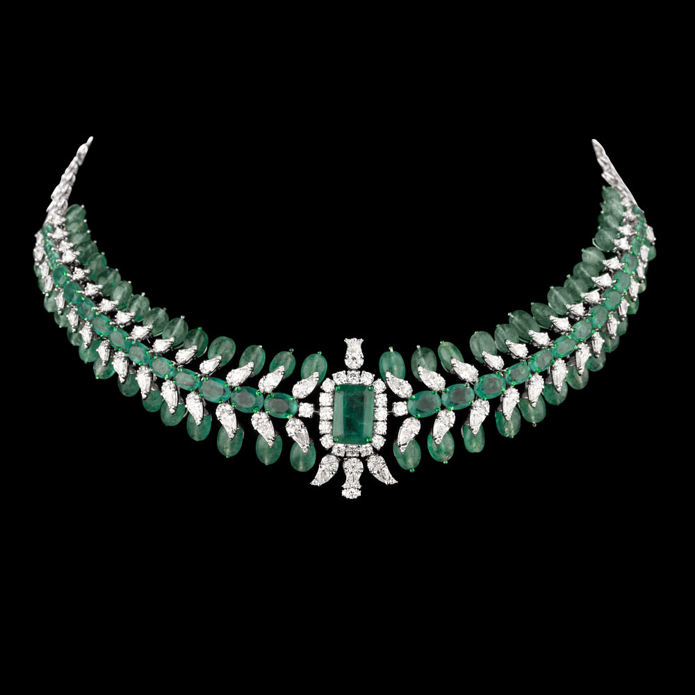 Necklaces & Sets – 18K White Gold | Gharenu GH078NCKSPJNK-0116(E)-1