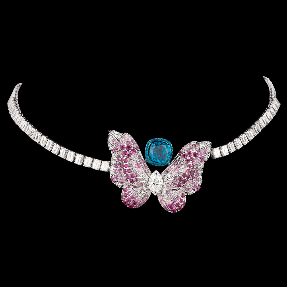 Gemstone Necklaces – 18K White Gold | Gharenu GH078NCKSPJNK-0130(PK-TP)